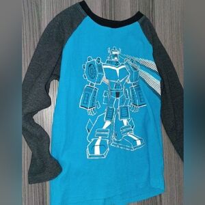 365 Kids size 7 Boys Long Sleeve Transformer Robot Shirt